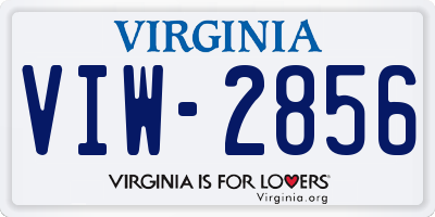 VA license plate VIW2856