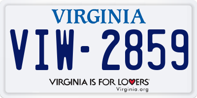 VA license plate VIW2859
