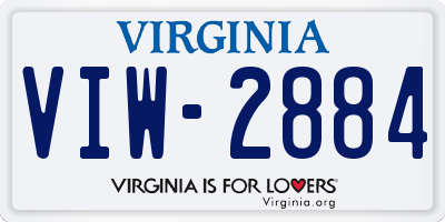 VA license plate VIW2884
