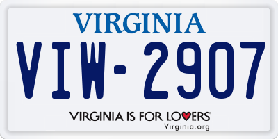 VA license plate VIW2907