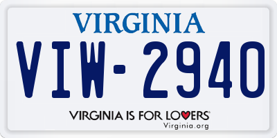 VA license plate VIW2940