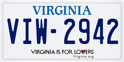 VA license plate VIW2942