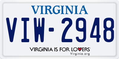 VA license plate VIW2948