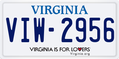 VA license plate VIW2956