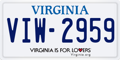 VA license plate VIW2959
