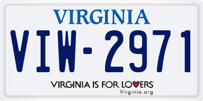 VA license plate VIW2971