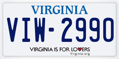 VA license plate VIW2990