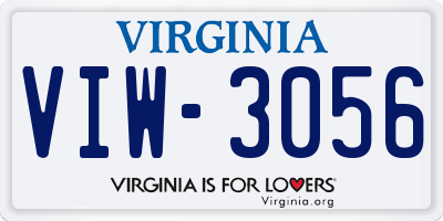 VA license plate VIW3056