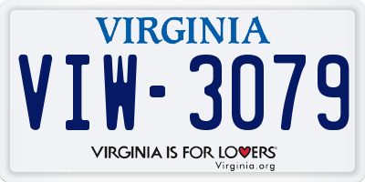 VA license plate VIW3079