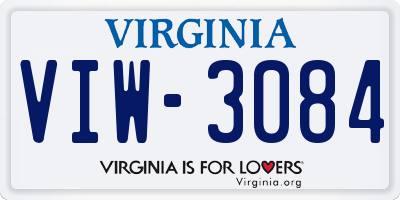 VA license plate VIW3084