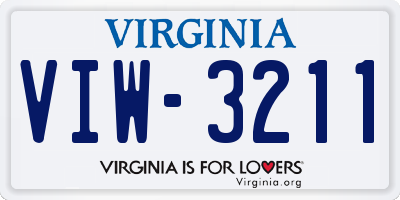 VA license plate VIW3211