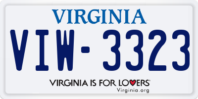 VA license plate VIW3323
