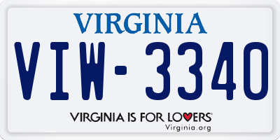 VA license plate VIW3340