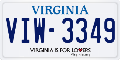 VA license plate VIW3349