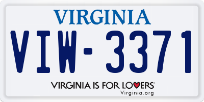 VA license plate VIW3371