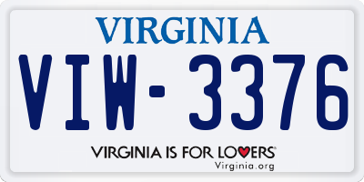 VA license plate VIW3376