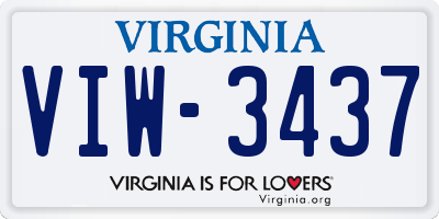 VA license plate VIW3437