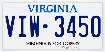 VA license plate VIW3450