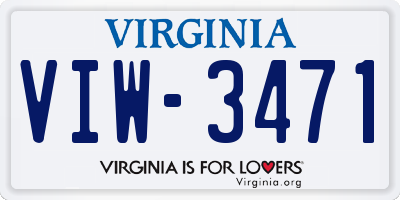VA license plate VIW3471
