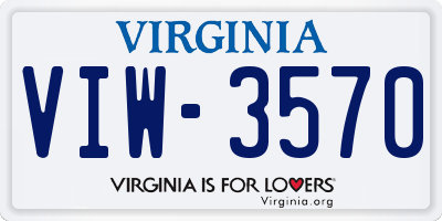 VA license plate VIW3570