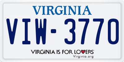 VA license plate VIW3770