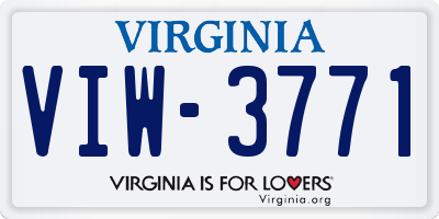 VA license plate VIW3771