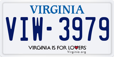 VA license plate VIW3979