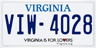 VA license plate VIW4028