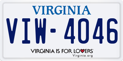 VA license plate VIW4046