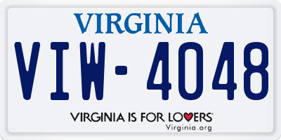 VA license plate VIW4048