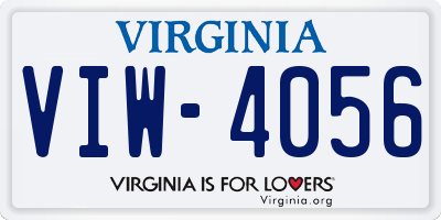 VA license plate VIW4056