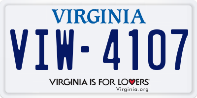 VA license plate VIW4107