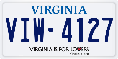VA license plate VIW4127