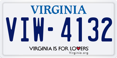VA license plate VIW4132