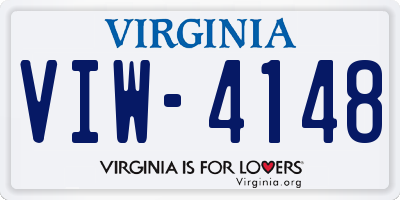 VA license plate VIW4148
