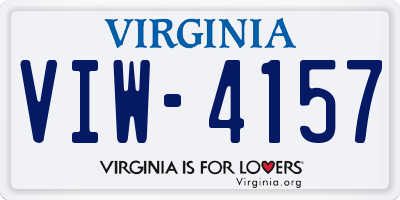 VA license plate VIW4157