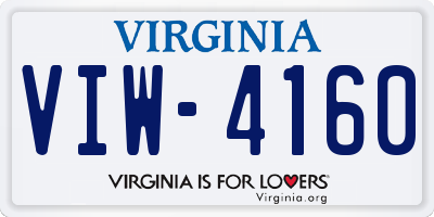 VA license plate VIW4160