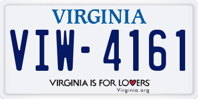 VA license plate VIW4161
