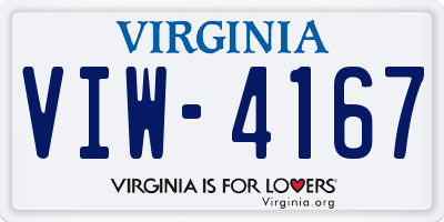 VA license plate VIW4167