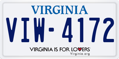 VA license plate VIW4172