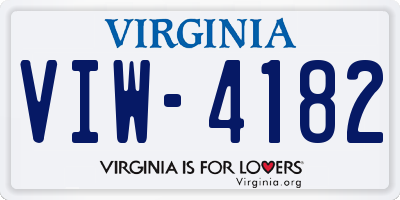 VA license plate VIW4182