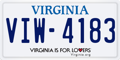 VA license plate VIW4183