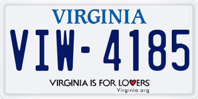 VA license plate VIW4185
