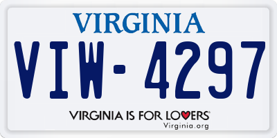 VA license plate VIW4297