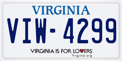 VA license plate VIW4299