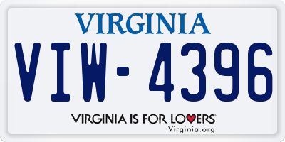 VA license plate VIW4396