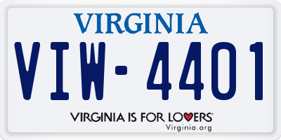 VA license plate VIW4401