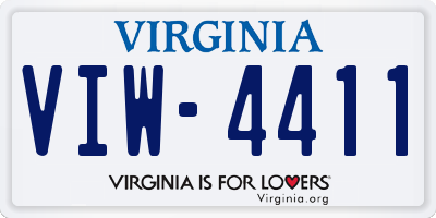 VA license plate VIW4411