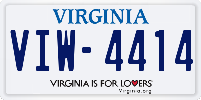 VA license plate VIW4414