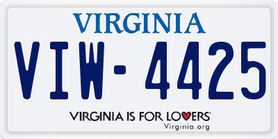 VA license plate VIW4425